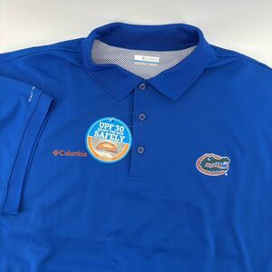 Columbia Florida Gators Polo Men’s Size XXL PFG Royal Blue Omni-Shade NEW